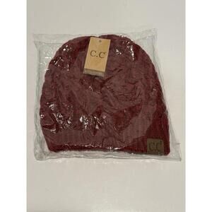 New Unisex C.C Burgundy Beanie One Size Fit All